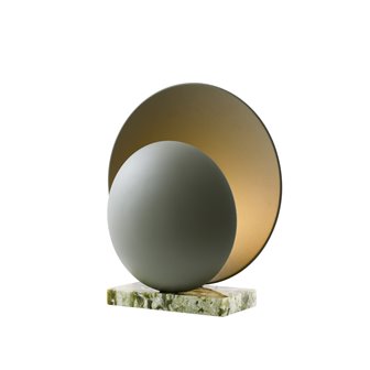 Okrągła designerska lampa stołowa zielona na komodę Globen Lighting